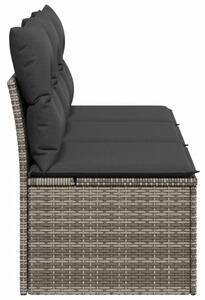 VidaXL 3 személyes szürke polyrattan kerti kanapé párnával