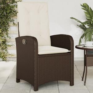 VidaXL barna polyrattan dönthető kerti szék párnákkal