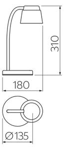 Lámpa Asztali HELIN 6W, 350lm, AC220-240V, 3-CCT, PF> 0,5, RA>80, fehér