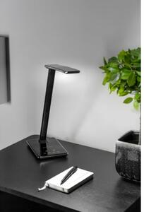 Lámpa Asztali TRITTON 6W, 340lm, AC220-240V, 4-CCT, Wireless töltő, USB, PF>0,5, RA>80, fekete