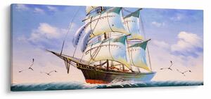 Kép egy hajóról a hullámokon (120x50 cm)