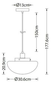 Lámpa Mennyezeti lámpatest LAMIA 3,9539, max.250V, 50/60Hz, 1*E27, max.40 W, IP20, átmérő 30, 6 cm, arany/fekete