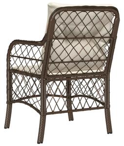 VidaXL 2 db barna polyrattan kerti szék párnával