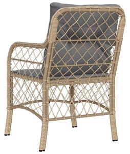 VidaXL 2 db vegyes bézs polyrattan kerti szék párnával