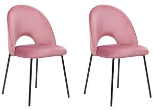 Bársony Étkező szék 2 részes készlet Rózsaszín COVELO