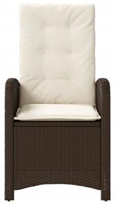VidaXL barna polyrattan dönthető kerti szék párnákkal