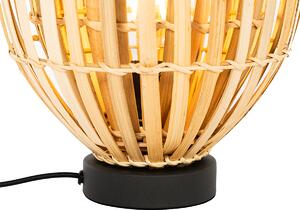 Keleti asztali lámpa fekete natúr bambusszal - Pua