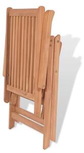VidaXL dönthető tömör tíkfa kerti szék