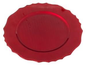 Piros ovális szervírozó tányér - Casa Selección