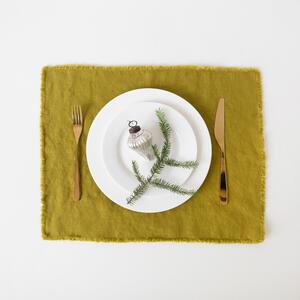 Classic zöld len tányéralátét, 40 x 35 cm - Linen Tales