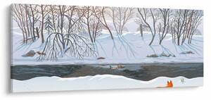 Kép - róka a téli tájban (120x50 cm)