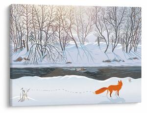 Kép - róka a téli tájban (70x50 cm)