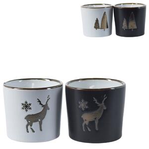 Karácsonyi gyertya kerámia tartóban SNOWLIGHT 6 cm - több változatban