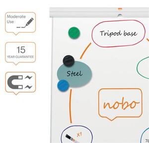 Flipchart tábla, mágneses felület, 70x100 cm, EcoLabel, NOBO Premium Plus, fehér (VN5701)