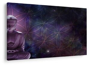 Kép - Buddha az élet virágaival (90x60 cm)