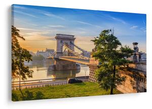 Kép - Híd a folyón, Budapest, Magyarország (90x60 cm)