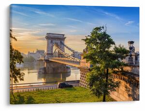 Kép - Híd a folyón, Budapest, Magyarország (70x50 cm)