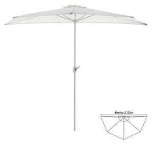 GARTHEN Félköríves kerti napernyő fehér 270 cm