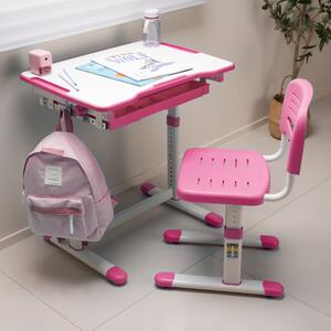 Gyerek íróasztal szett Sala íróasztal székkel pink