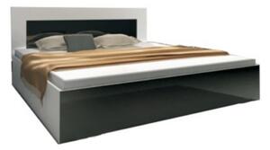 KAYLA II ágy 160x200 cm, fehér/magasfényű szürke