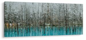 Kép - Türkiz tó, Biei, Japán (120x50 cm)