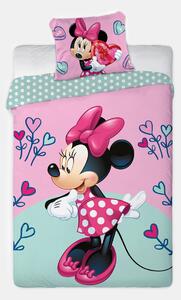 Minnie Hearts lányka ágyneműhuzat rózsaszín 140x200 cm