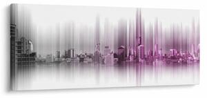 Kép - Panoráma a városra, rózsaszín-szürke (120x50 cm)