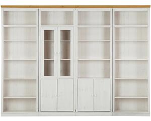 Fehér borovi fenyő könyvespolc 370x223 cm Anita – Støraa