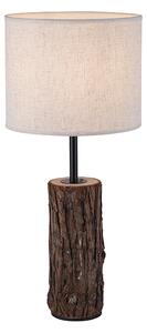 Vidéki asztali lámpa fa fehér búrával - Oriana