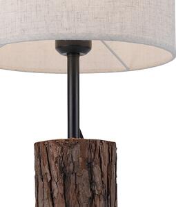 Vidéki asztali lámpa fa fehér búrával - Oriana