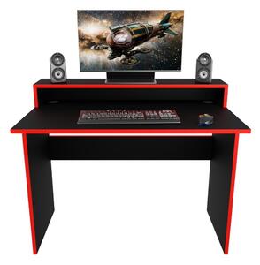 Gamer PC asztal Adapt (fekete + piros) (világítás nélkül)