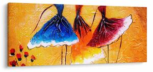 Kép - olajfestmény, balerinák (120x50 cm)