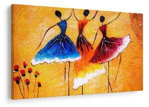 Kép - olajfestmény, balerinák (90x60 cm)