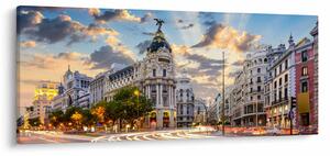 Kép - Calle Gran Vía, Madrid, Spanyolország (120x50 cm)