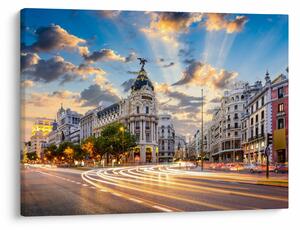 Kép - Calle Gran Vía, Madrid, Spanyolország (70x50 cm)