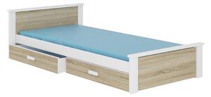 ALDEX ágy, 180x80, fehér/tölgy sonoma