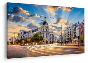 Kép - Calle Gran Vía, Madrid, Spanyolország (90x60 cm)