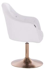 HC830N Fehér modern műbőr szék arany lábbal