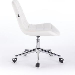 HR590K Fehér modern műbőr szék krómozott lábbal