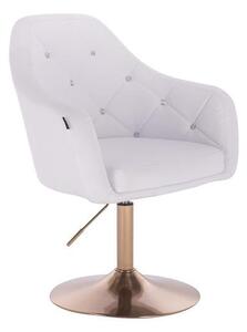 HC830N Fehér modern műbőr szék arany lábbal
