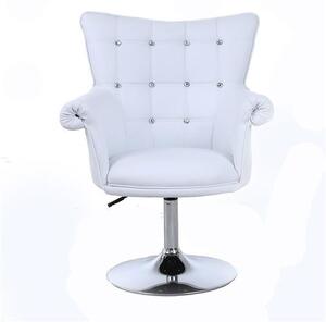 HC804CN XXL Fehér modern műbőr szék krómozott lábbal
