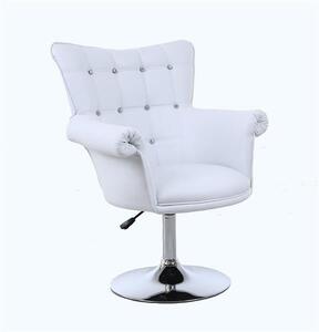 HC804CN XXL Fehér modern műbőr szék krómozott lábbal