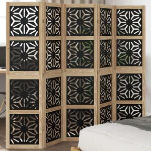 VidaXL 5 Paneles Szobafeltáró - 175x160cm - Barna/Fekete