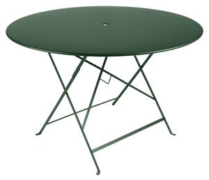 Sötétzöld fém összecsukható asztal Fermob Bistro Ø 117 cm