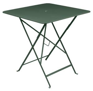 Sötétzöld fém összecsukható asztal Fermob Bisztró 71 x 71 cm