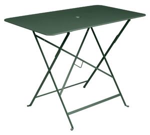 Sötétzöld fém összecsukható asztal Fermob Bisztró 97 x 57 cm