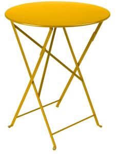 Sárga fém összecsukható asztal Fermob Bistro Ø 60 cm