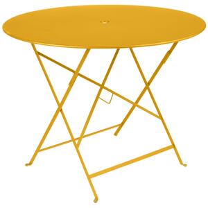 Sárga fém összecsukható asztal Fermob Bistro Ø 96 cm