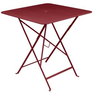 Piros fém összecsukható asztal Fermob Bisztró 71 x 71 cm