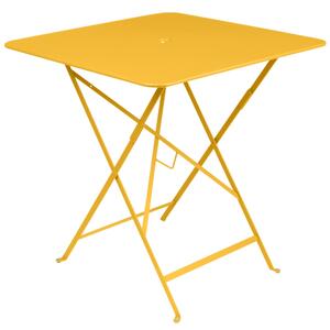 Sárga fém összecsukható asztal Fermob Bisztró 71 x 71 cm